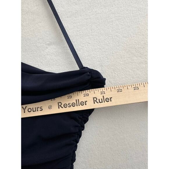 LRL Ralph Lauren Navy One Shoulder Dress 14 Large Party Cocktail - Picture 5 of 8